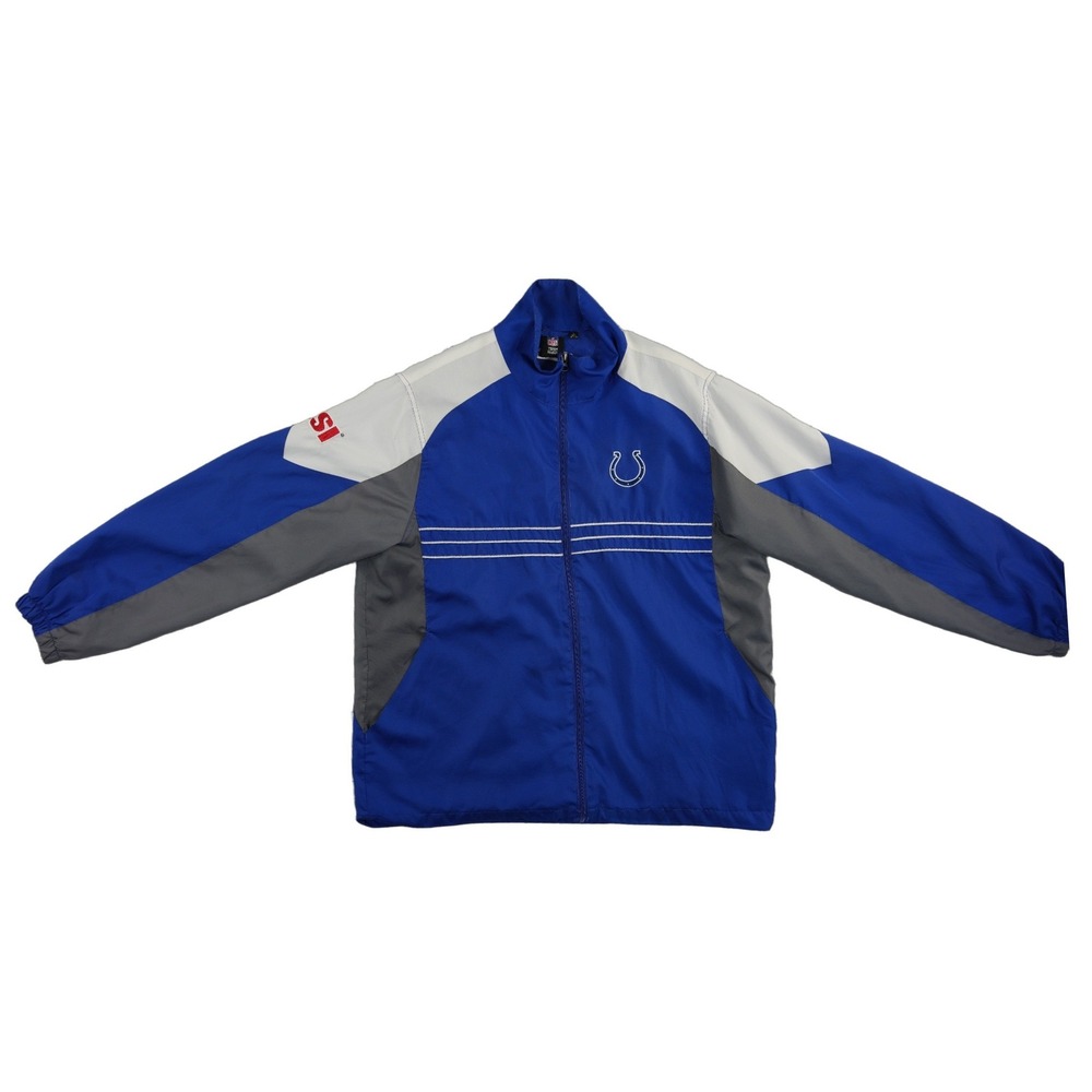 Reebok NFL Indianapolis Colts Windbreaker Jacket Men's Size Large Blue Full Zip